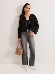 Phase Eight Black 100% Cotton Maeva Cutwork Jacket - Image 3 of 5