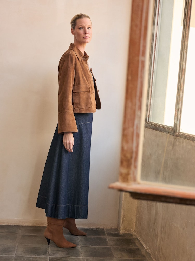 Phase Eight Blue 100% Cotton Mavis Denim Skirt - Image 1 of 8