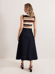 Phase Eight Blue 100% Cotton Mavis Denim Skirt - Image 3 of 8