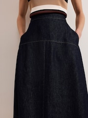 Phase Eight Blue 100% Cotton Mavis Denim Skirt - Image 5 of 8