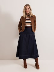 Phase Eight Blue 100% Cotton Mavis Denim Skirt - Image 7 of 8