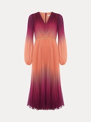 Phase Eight Purple / Orange Petite Mira Ombre Dress - Image 7 of 7
