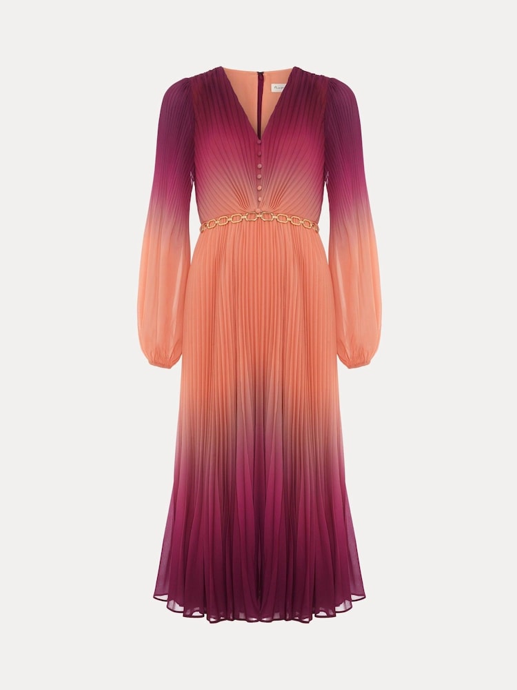 Phase Eight Purple / Orange Petite Mira Ombre Dress - Image 7 of 7