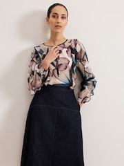Phase Eight Black Cosmos Silk Blouse - Image 1 of 7