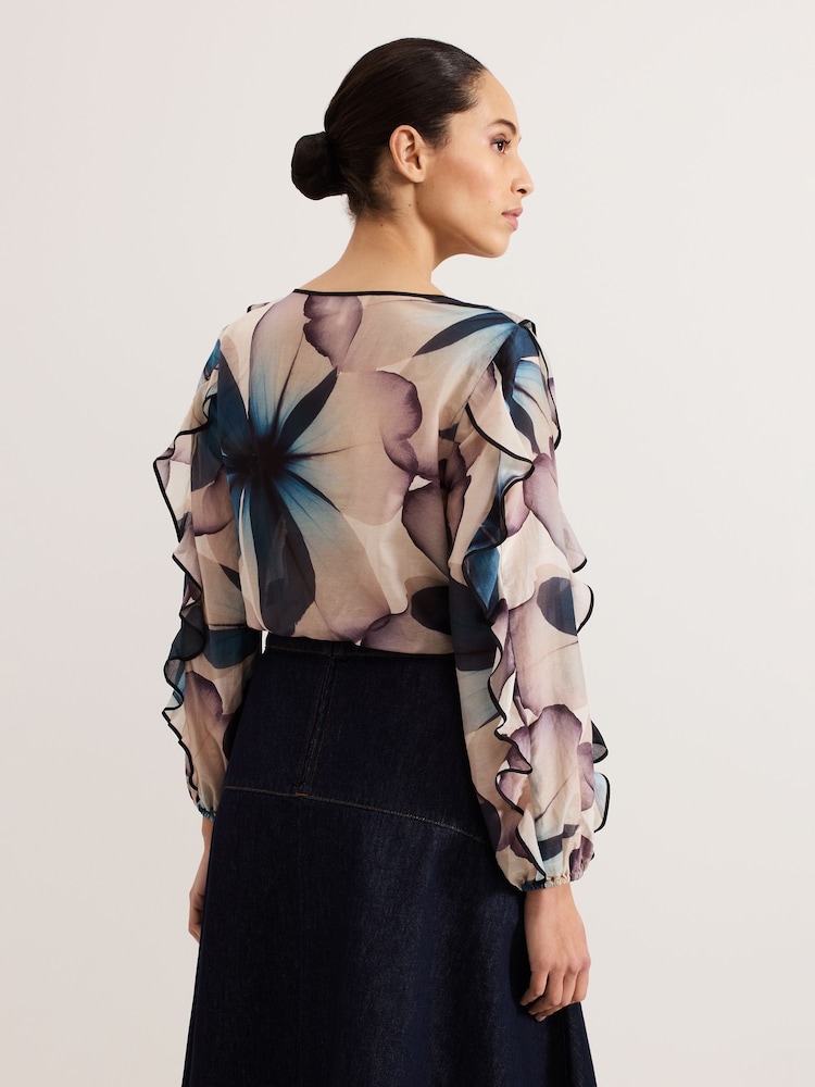 Phase Eight Black Cosmos Silk Blouse - Image 2 of 7