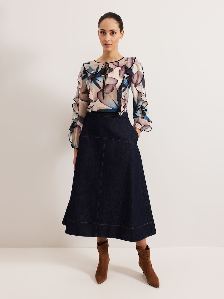 Phase Eight Black Cosmos Silk Blouse - Image 3 of 7