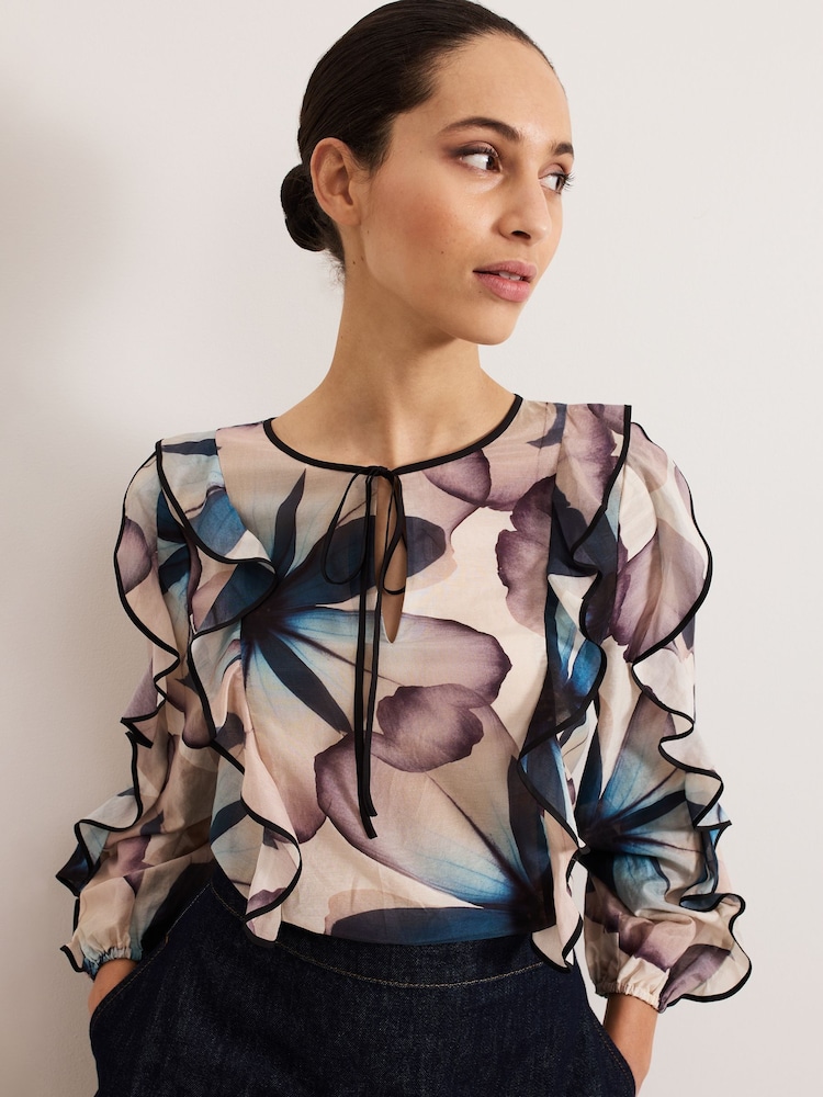 Phase Eight Black Cosmos Silk Blouse - Image 5 of 7
