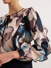 Phase Eight Black Cosmos Silk Blouse - Image 6 of 7