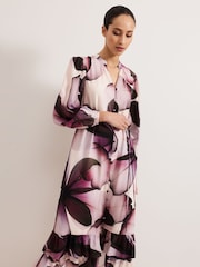 Phase Eight Purple Clarra Floral Dress - Image 3 of 8