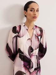 Phase Eight Purple Clarra Floral Dress - Image 5 of 8