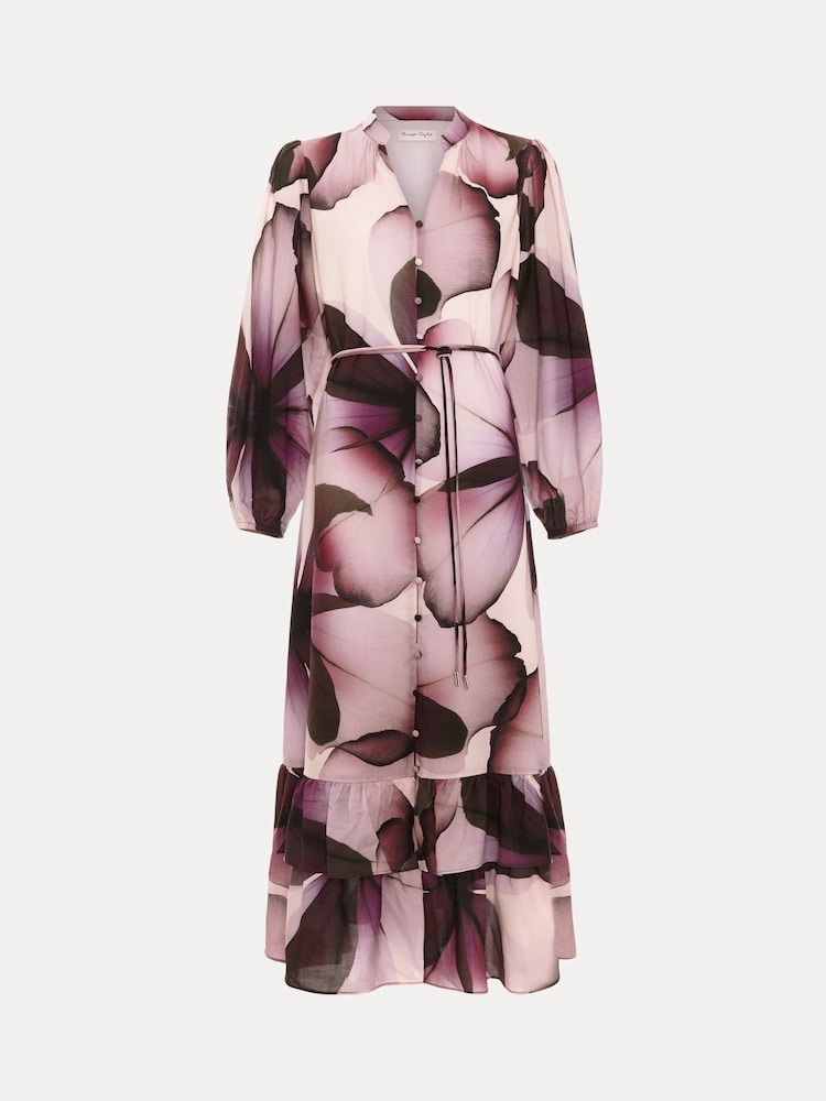 Phase Eight Purple Clarra Floral Dress - Image 8 of 8