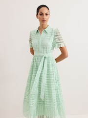 Phase Eight Green Sandy Lace Dress - Image 3 of 7