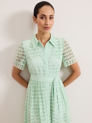 Phase Eight Green Sandy Lace Dress - Image 4 of 7