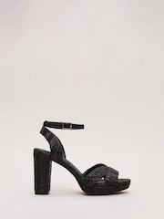 Phase Eight Black Platform Sandals - Image 1 of 7