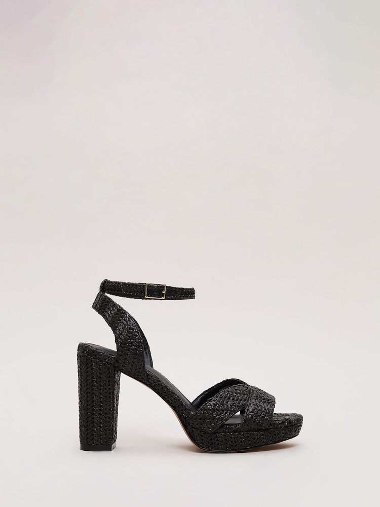 Phase Eight Black Platform Sandals - Image 1 of 7