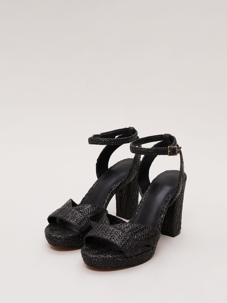 Phase Eight Black Platform Sandals - Image 2 of 7