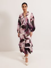 Phase Eight Purple Petite Clarra Floral Dress - Image 1 of 6