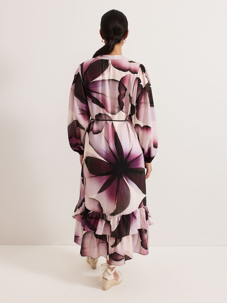 Phase Eight Purple Petite Clarra Floral Dress - Image 2 of 6