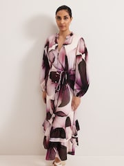 Phase Eight Purple Petite Clarra Floral Dress - Image 3 of 6