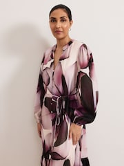 Phase Eight Purple Petite Clarra Floral Dress - Image 4 of 6