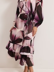 Phase Eight Purple Petite Clarra Floral Dress - Image 5 of 6