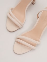 Phase Eight Nude Suede Block Sandals - Image 3 of 6