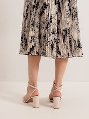 Phase Eight Nude Suede Block Sandals - Image 6 of 6