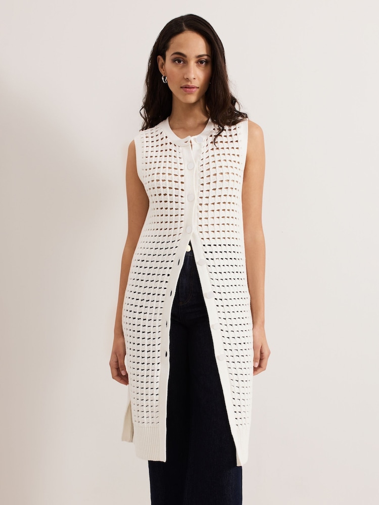 Phase Eight 100% Cotton Polly Crochet Cardigan - Slika 1 iz 7
