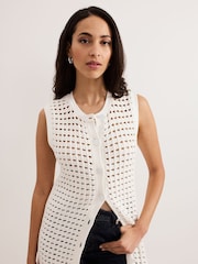 Phase Eight 100% Cotton Polly Crochet Cardigan - Slika 4 iz 7