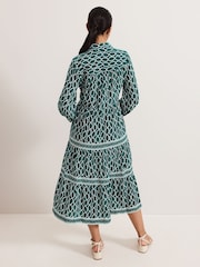 Phase Eight Green Petite Tiered Midi Dress - Image 2 of 7