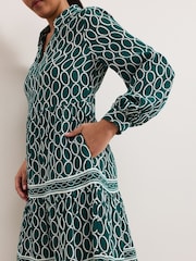 Phase Eight Green Petite Tiered Midi Dress - Image 5 of 7
