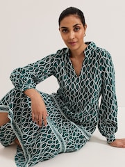 Phase Eight Green Petite Tiered Midi Dress - Image 6 of 7