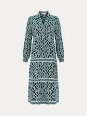 Phase Eight Green Petite Tiered Midi Dress - Image 7 of 7