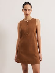 Phase Eight Brown Janah Denim Dress - Image 1 of 7