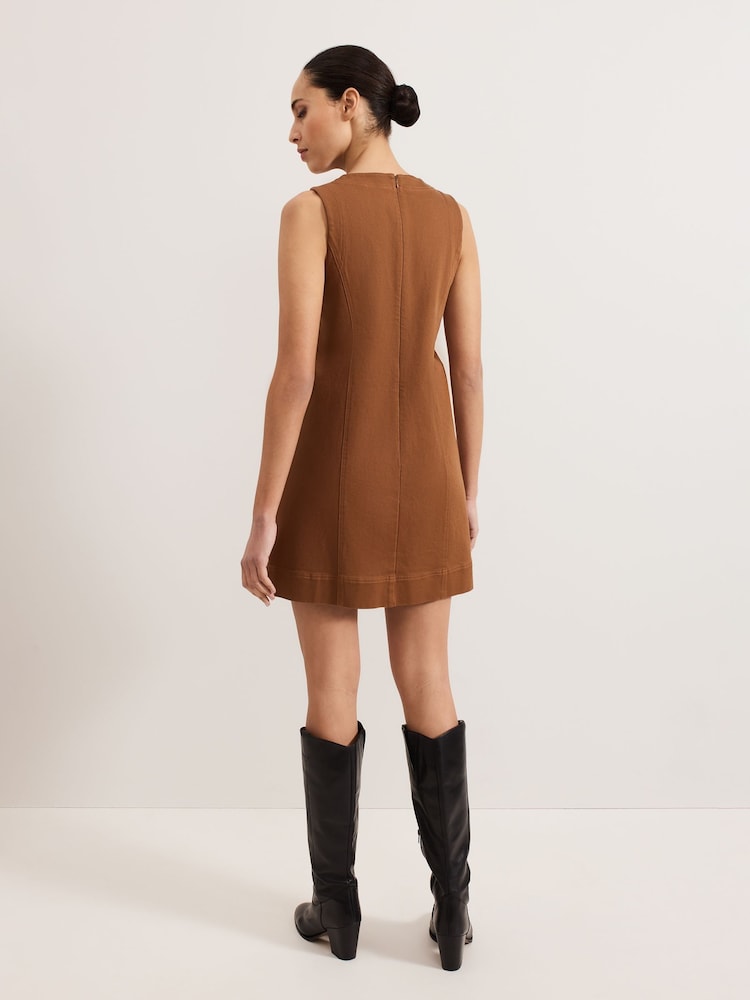 Phase Eight Brown Janah Denim Dress - Image 2 of 7