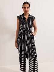 Phase Eight Black Petite Delina Geo Jumpsuit - Image 3 of 6