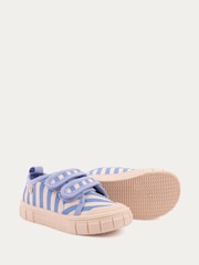 KIDLY Blue Stripe Canvas Trainers - Image 2 of 4