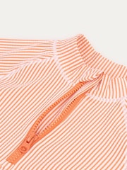 MORI Pink Seersucker Zip Front Rash 100% Cotton Vest - Image 2 of 2