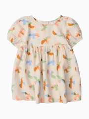 KIDLY BY MORI Cream Bird Print  Cotton Dress - Image 1 of 3