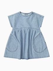 KIDLY BY MORI Blue Denim Pinstripe Dress - Image 1 of 3