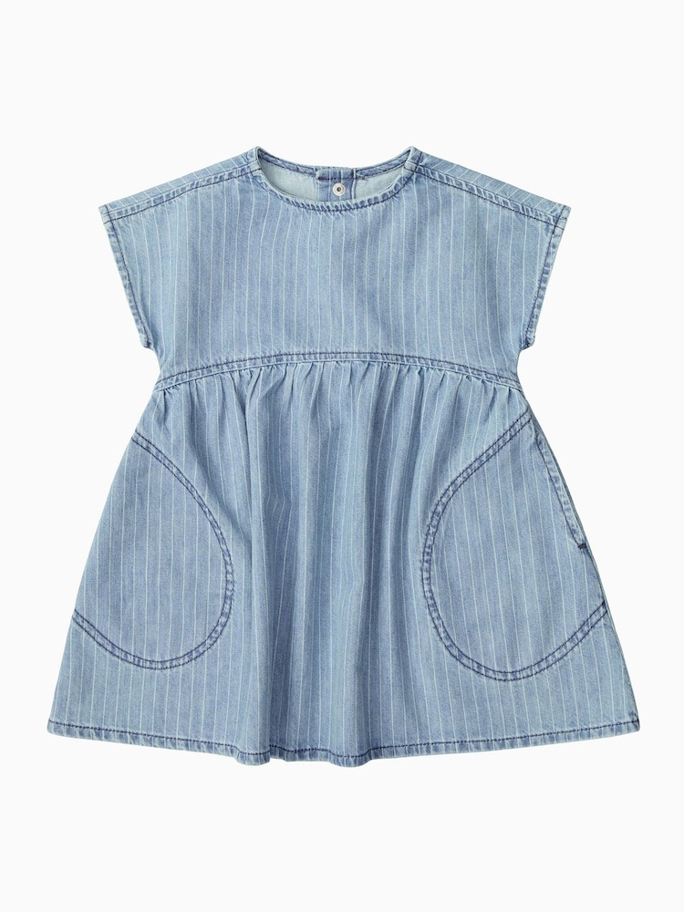 KIDLY BY MORI Blue Denim Pinstripe Dress - Image 1 of 3