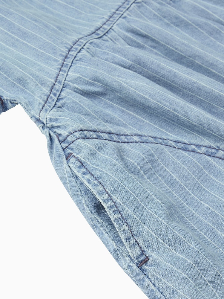 KIDLY BY MORI Blue Denim Pinstripe Dress - Imagen 4 de 4