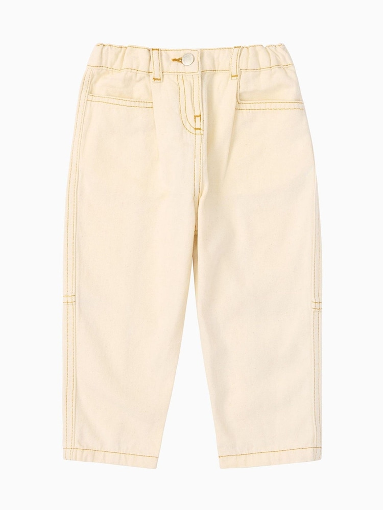 KIDLY BY MORI Cream Denim Jeans - Image 1 of 3