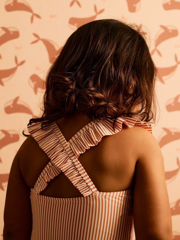 KIDLY BY MORI Seersucker Frilled Swimsuit - Image 2 of 5 KIDLY BY MORI Seersucker Frilled Swimsuit - Image 2 of 5