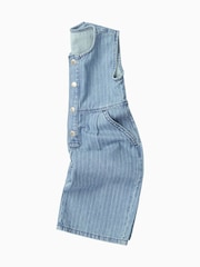 Blau - KIDLY Blue Denim Pinstripe Sleeveless 100% Cotton Jumpsuit - Bild 2 von 2