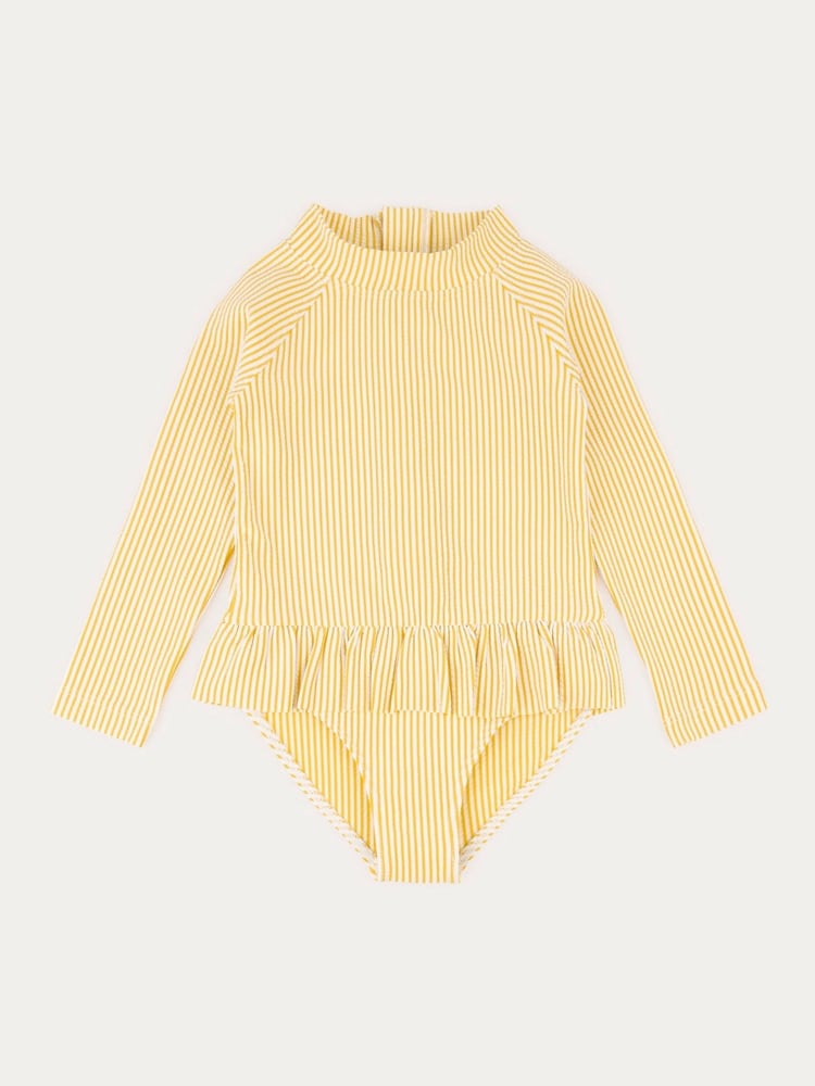 MORI Pink Seersucker Long Sleeve Swimsuit - Image 1 of 3