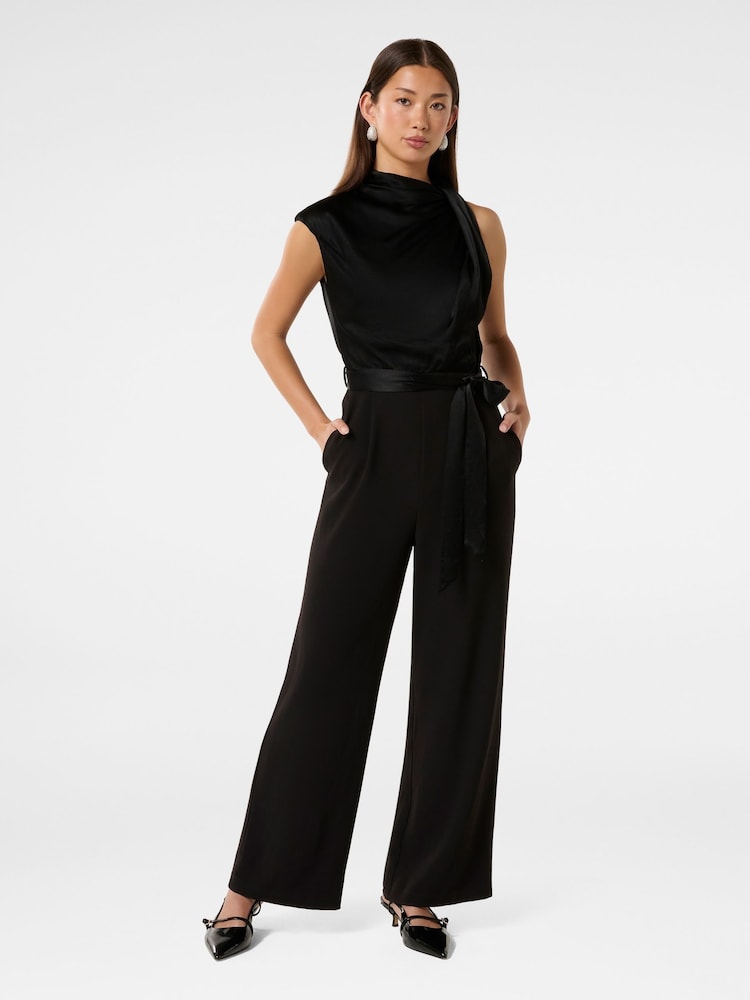 Forever New Sienna Satin Asymmetric Jumpsuit - Imagen 1 de 4