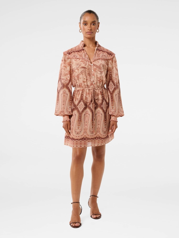 Forever New Brown Sonny Petite Printed Mini Dress - Image 5 of 5