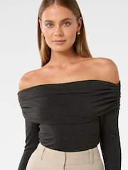 Forever New Grey Kyla Ruched Bardot Top - Image 3 of 5