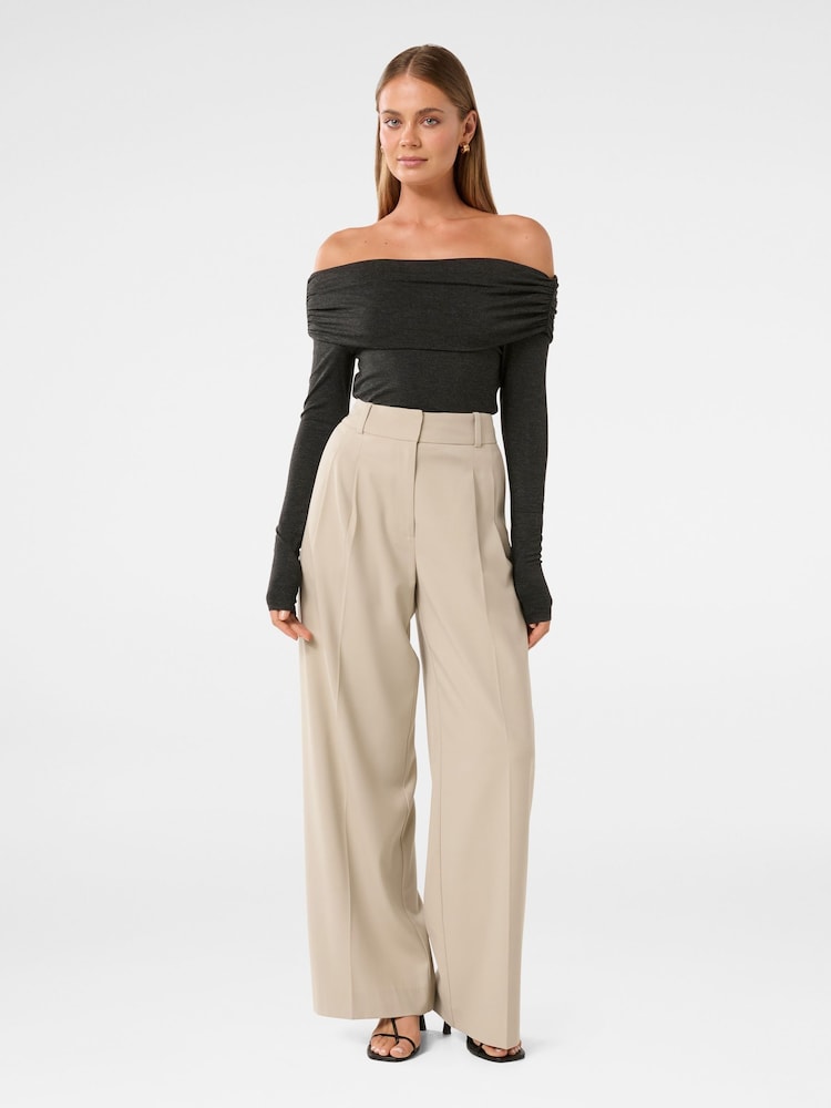 Forever New Grey Kyla Ruched Bardot Top - Image 5 of 5